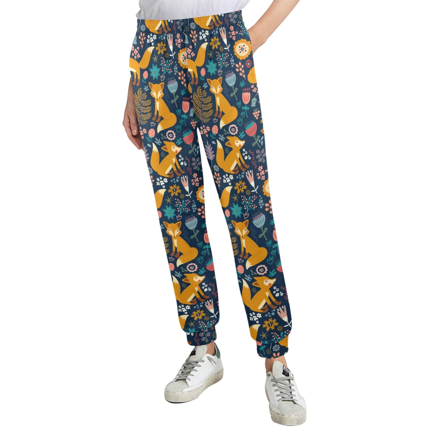 Fox Cute Jungle Print Pattern Women's Casual Track Pants