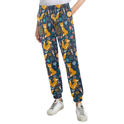Fox Cute Jungle Print Pattern Women's Casual Track Pants