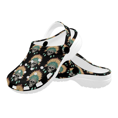 American indian Skull Pattern Unisex Clogs Shoes