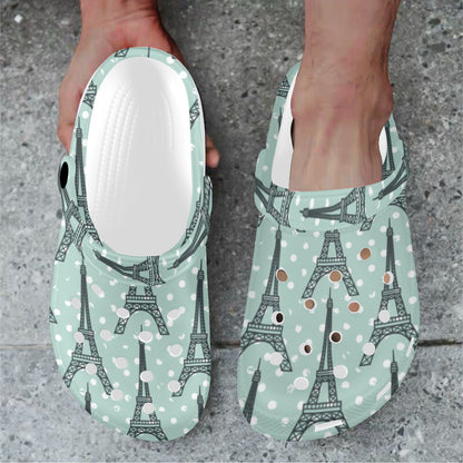 Eiffel Tower Polka Dot Print Unisex Clogs Shoes