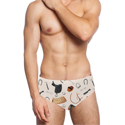 Equestrian Equipment Print Pattern Men's Swimming Briefs