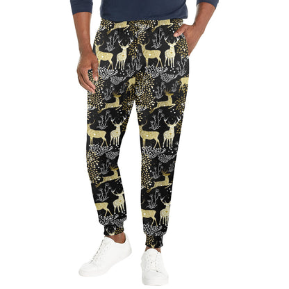 Deer Design Print Pattern JJ069 Men's Casual Track Pants