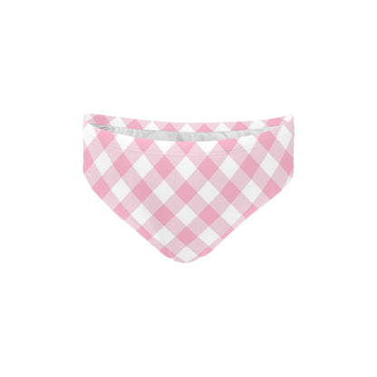Gingham Pink Pattern Print Design 02 Men's Swimming Briefs