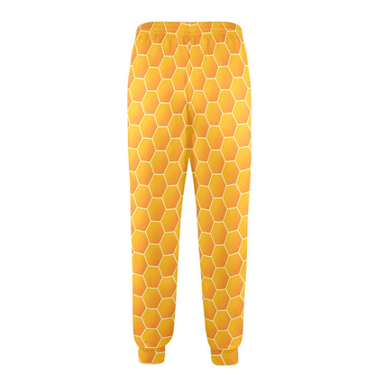 Honey Bee Honeycomb Print Design LKS3011 Men's Casual Track Pants