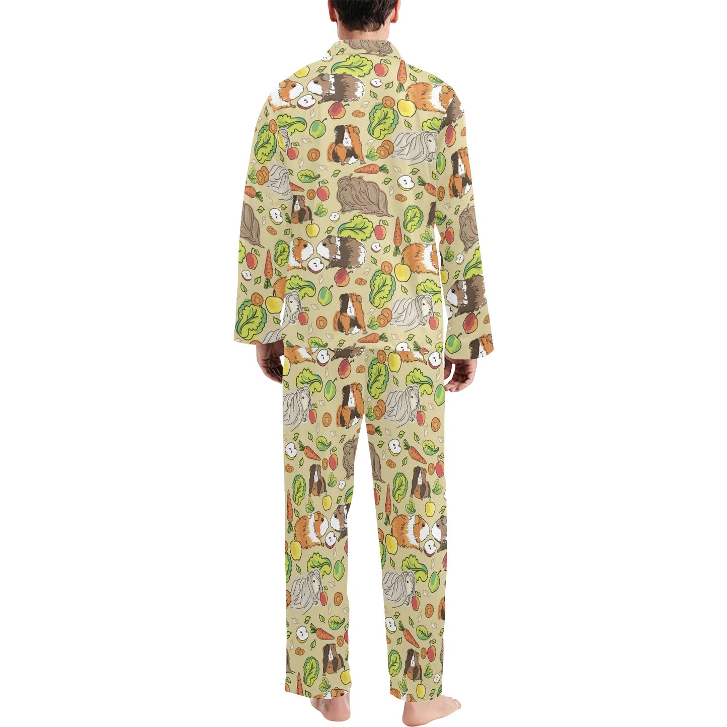 Guinea Pig Pattern Print Design 02 Men's Long Pajama Set