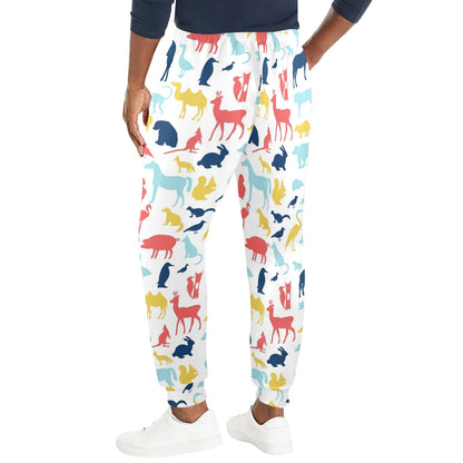 Zoo Animal Design Print Pattern JJ0409 Men's Casual Track Pants