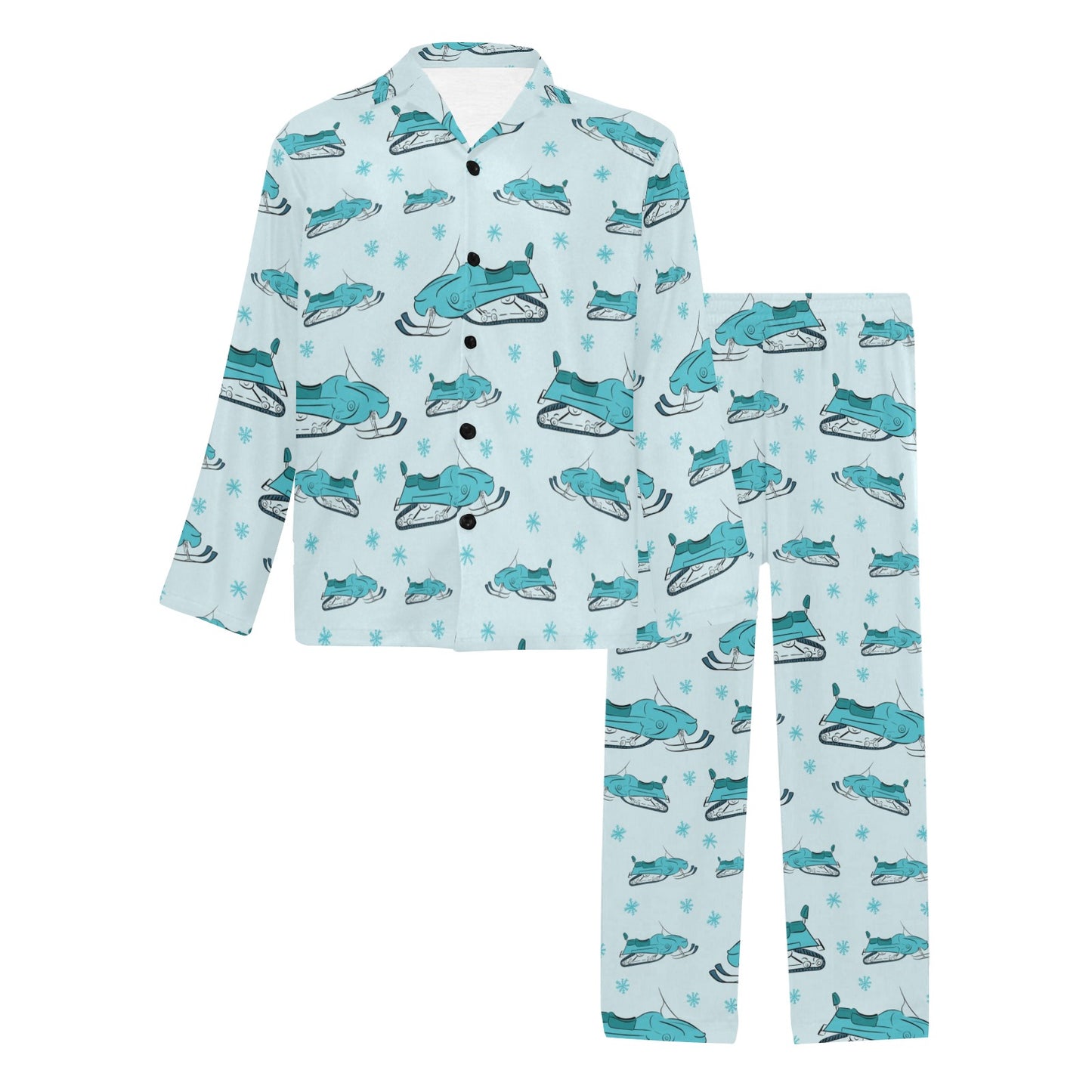 Snowmobile Print Design LKS301 Men's Long Pajama Set