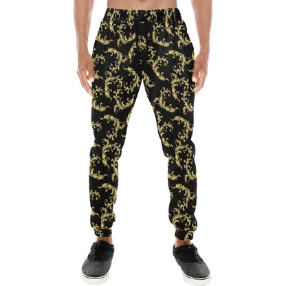 Baroque Golden Pattern Print Design 01 Men's Sweatpants