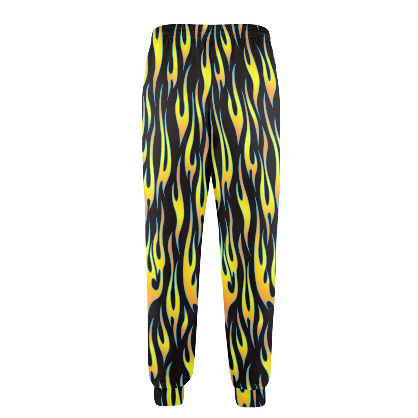 Flame Fire Yellow Pattern Men's Casual Track Pants