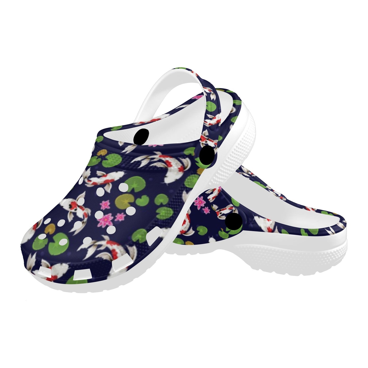 Koi Carp Pattern Design Themed Print Unisex Clogs Shoes