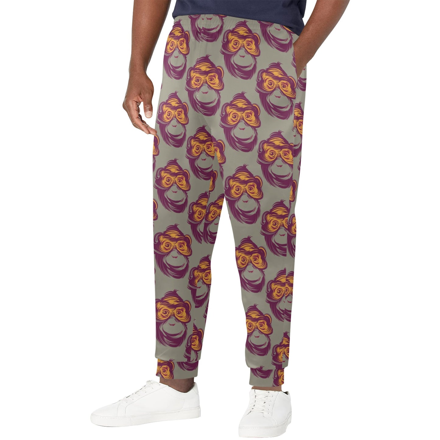Chimpanzee Pattern Print Design 02 Men's Casual Track Pants