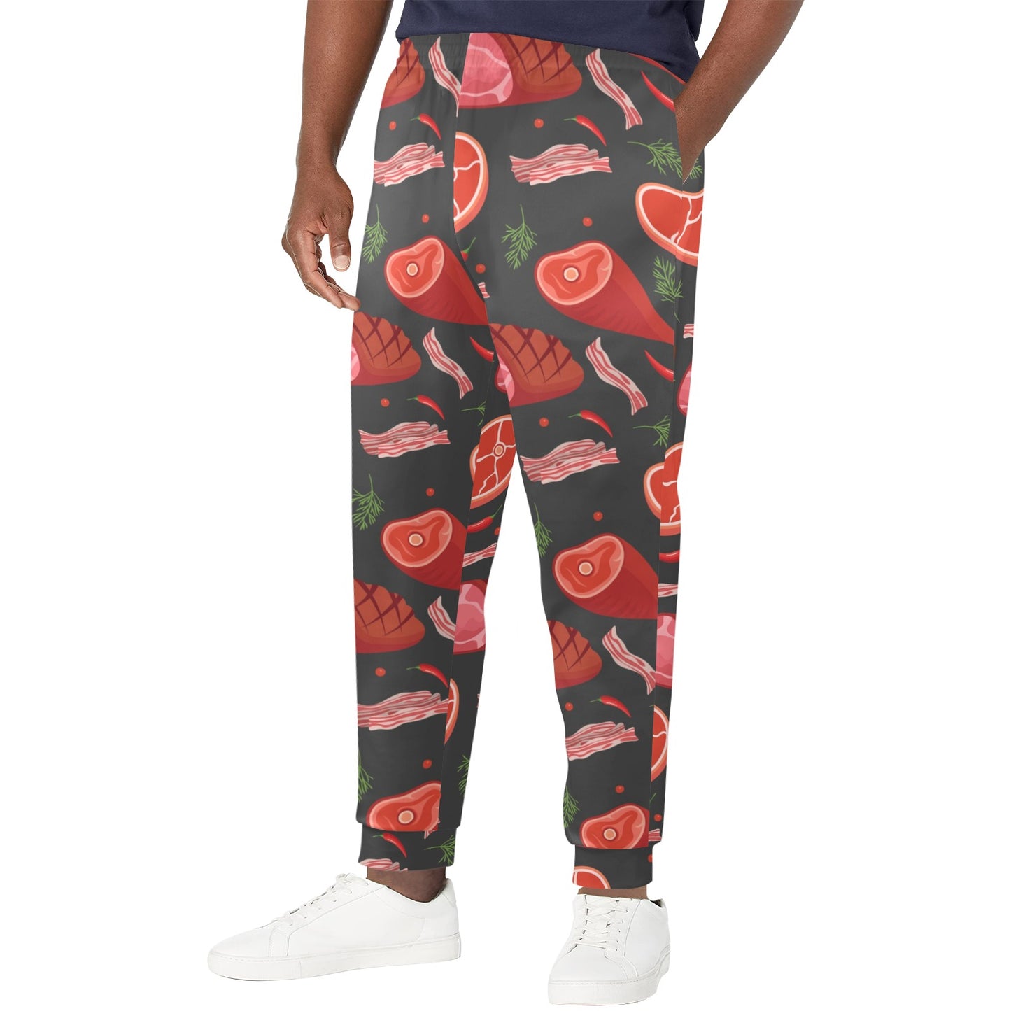 Meat Pattern Print Design 03 Men's Casual Track Pants