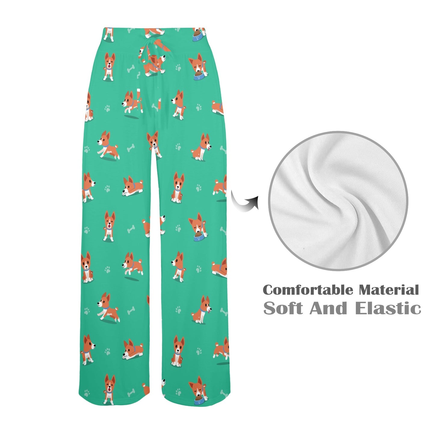 Basenji Pattern Print Design 02 Women's Wide Leg Lounge Pants