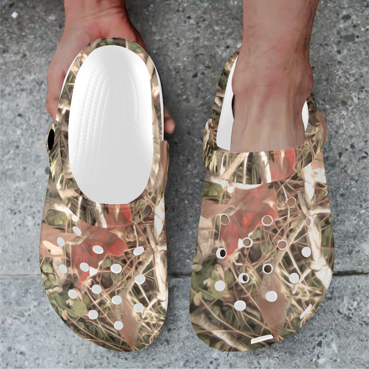 Camouflage Realistic Tree Authumn Print Unisex Clogs Shoes
