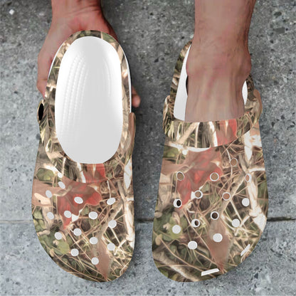 Camouflage Realistic Tree Authumn Print Unisex Clogs Shoes