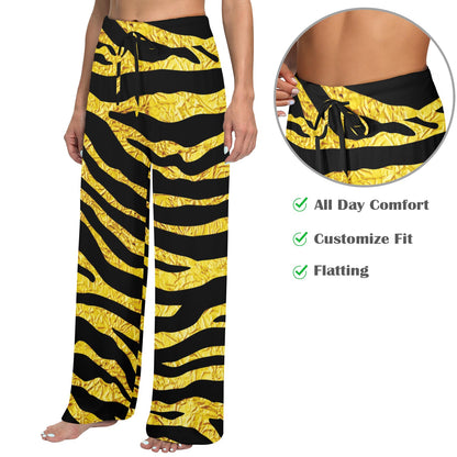 zebra Gold Women's Wide Leg Lounge Pants