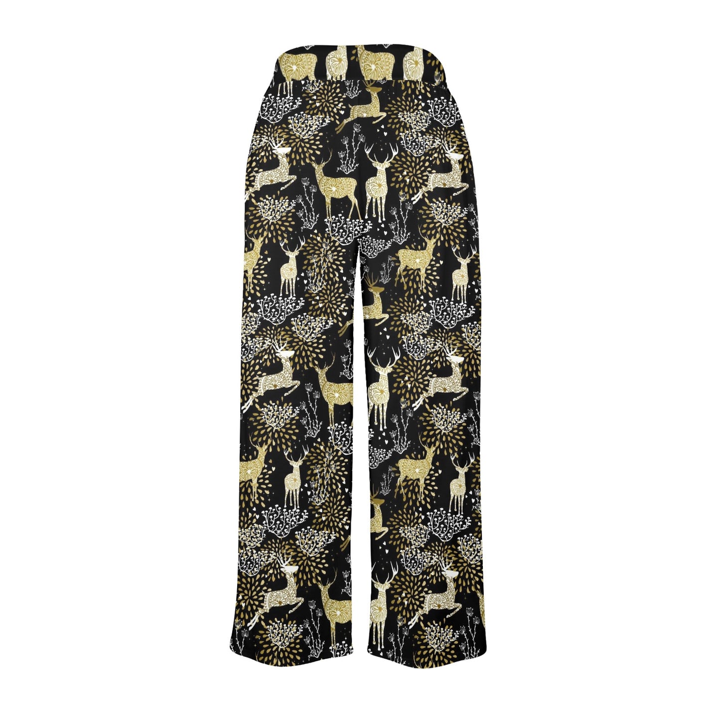 Deer Design Print Pattern JJ069 Women's Wide Leg Lounge Pants