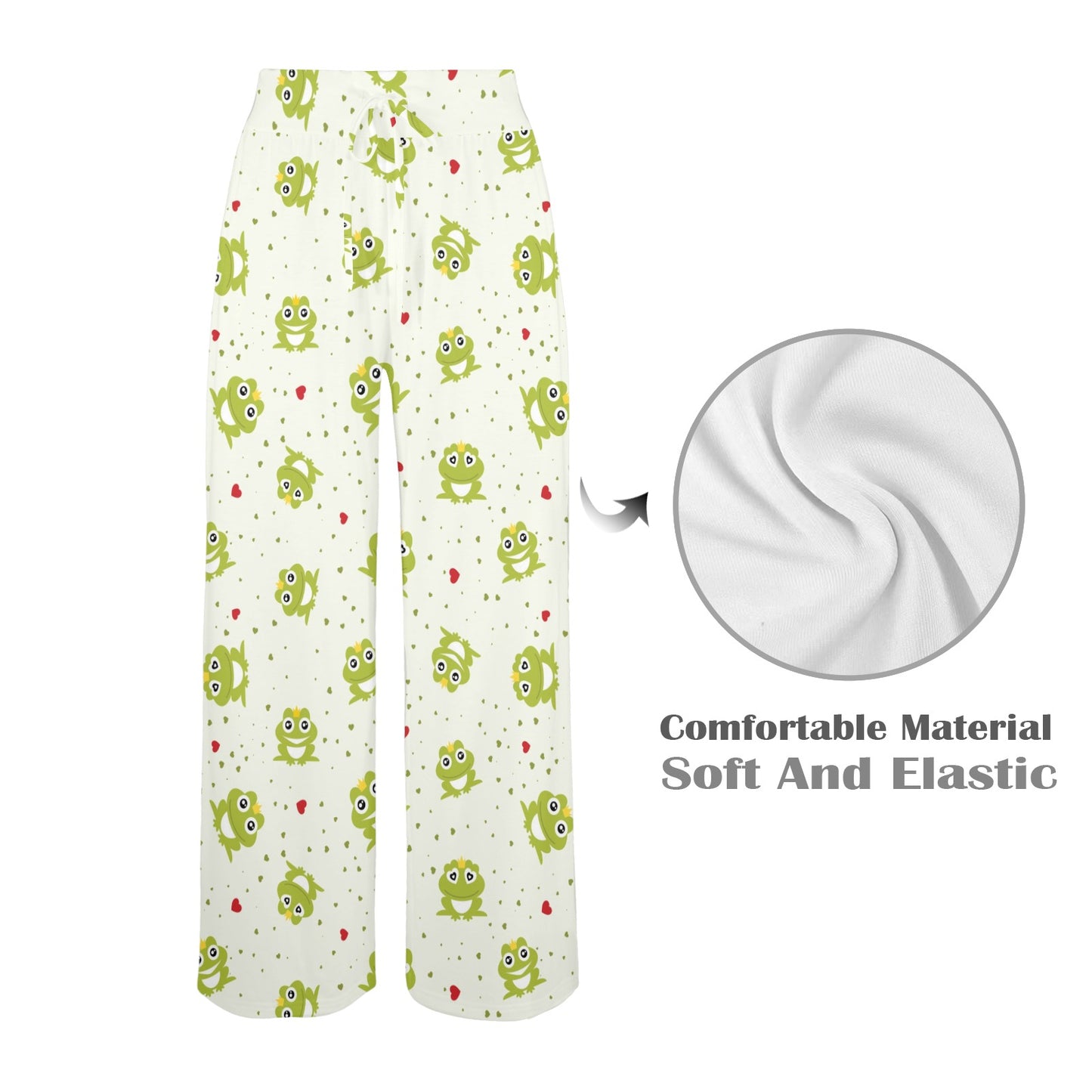 frog Design Print Pattern JJ0229 Women's Wide Leg Lounge Pants