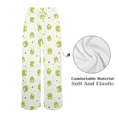 frog Design Print Pattern JJ0229 Women's Wide Leg Lounge Pants