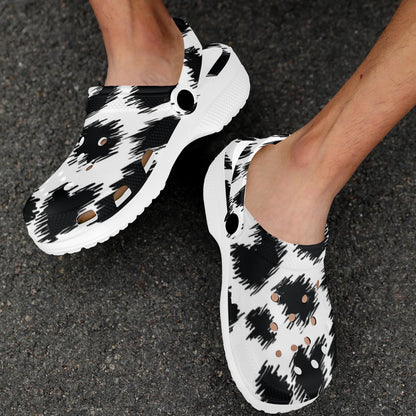 Cheetah Black Print Pattern Unisex Clogs Shoes