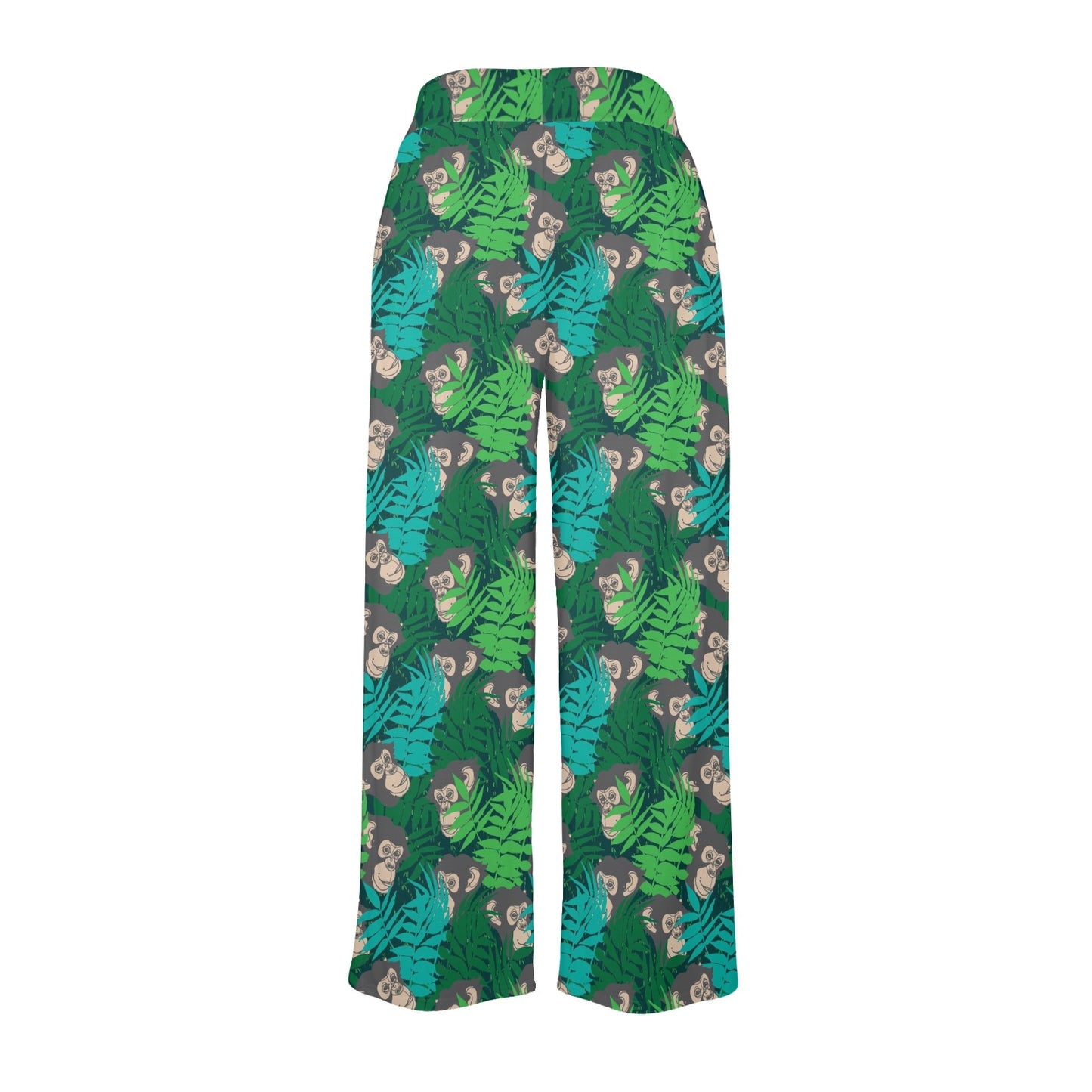 Chimpanzee Pattern Print Design 01 Women's Wide Leg Lounge Pants
