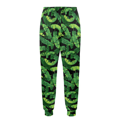 Banana Leaf Pattern Print Design 02 Men's Casual Track Pants