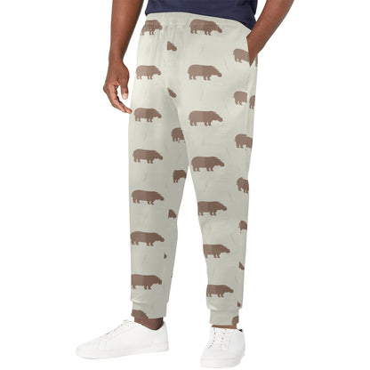 Hippo Design Print Pattern JJ0349 Men's Casual Track Pants