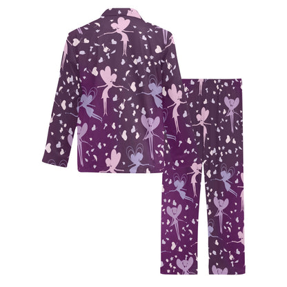 Fairy Pink Print Pattern Men's Long Pajama Set
