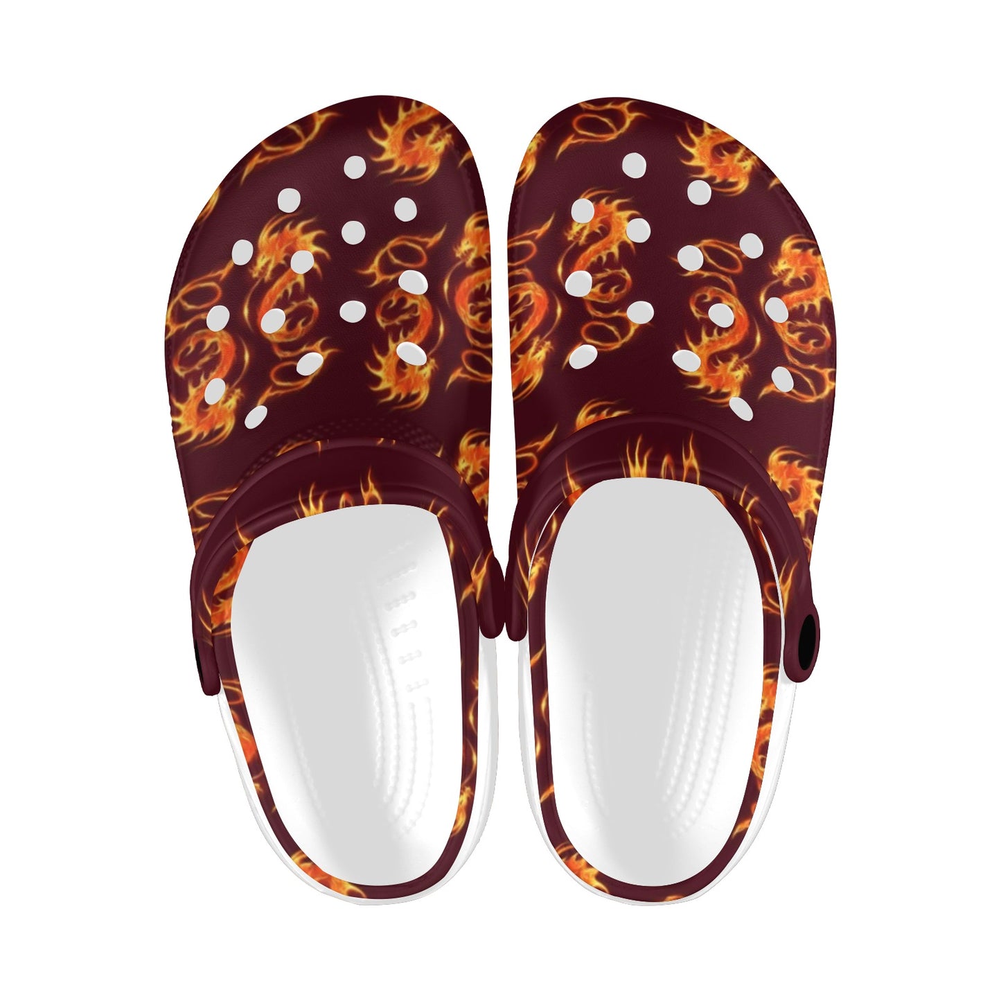 Dragons Fire Design Unisex Clogs Shoes
