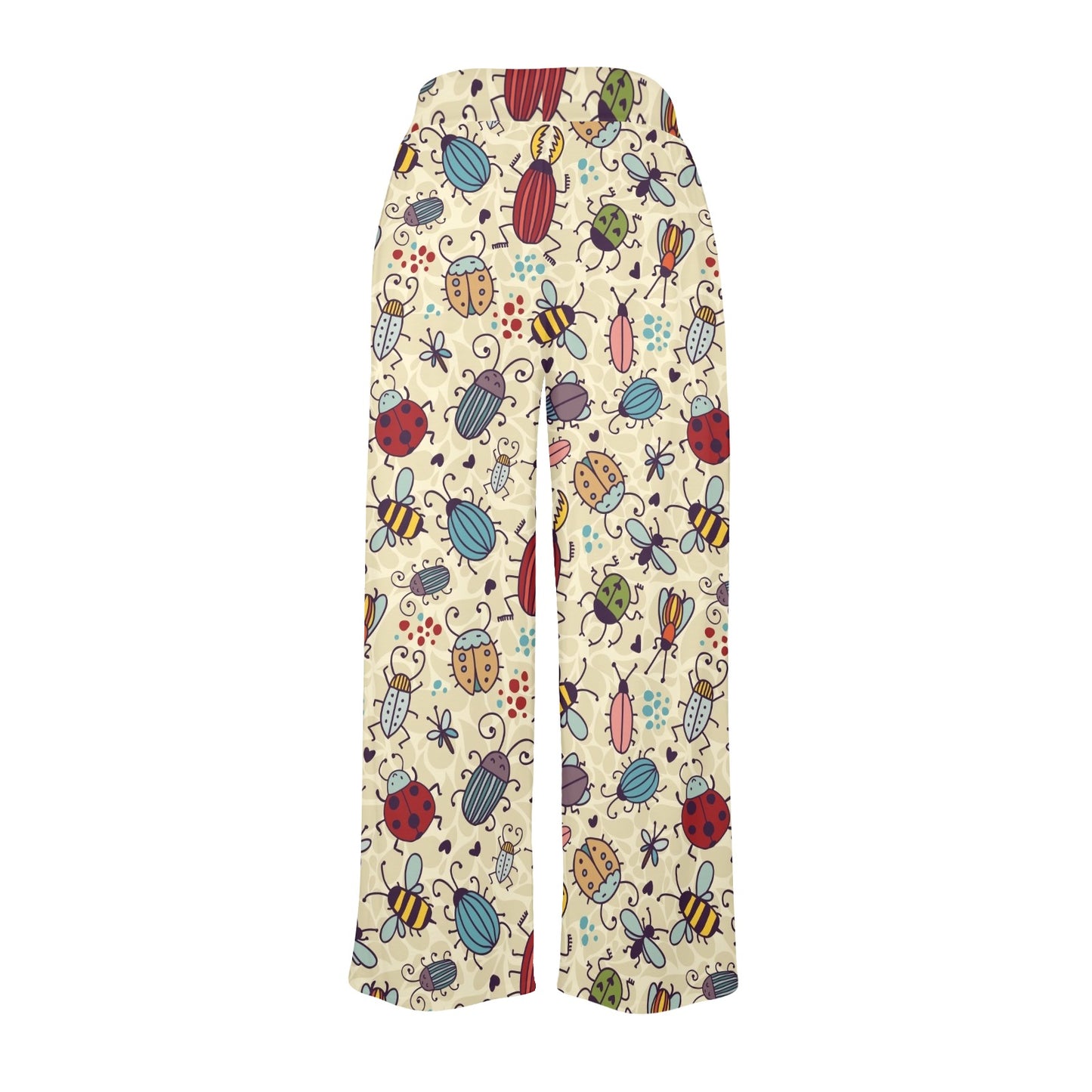 insects Design Print Pattern JJ0351 Women's Wide Leg Lounge Pants