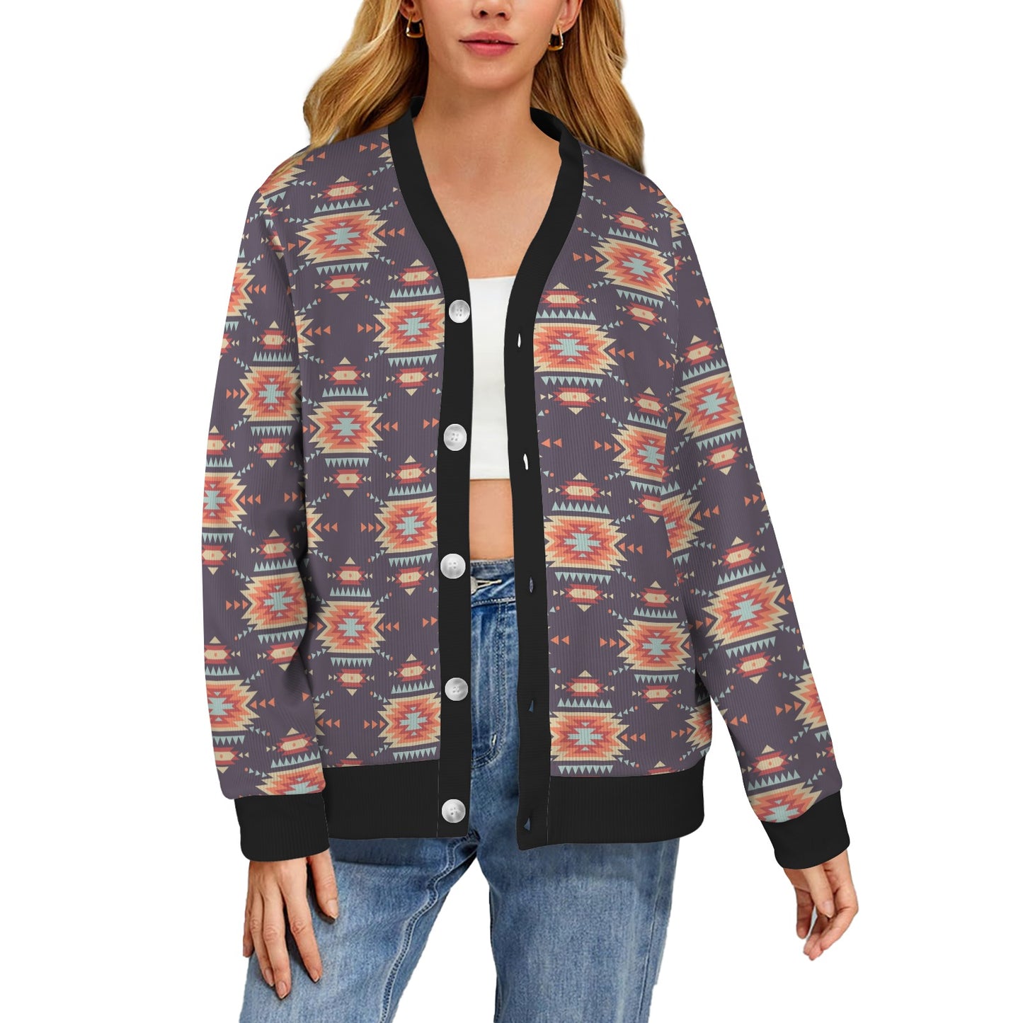 Tribal indians Aztec Women's Cardigan