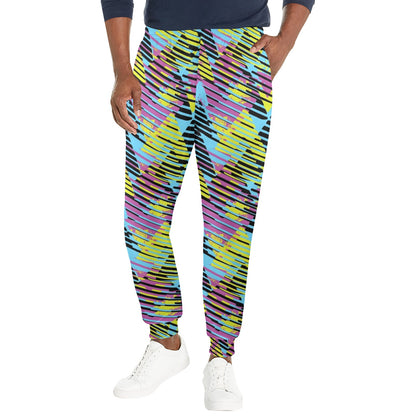 funky Design Print Pattern JJ0236 Men's Casual Track Pants
