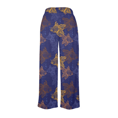 Goldfish Pattern Print Design 01 Women's Wide Leg Lounge Pants