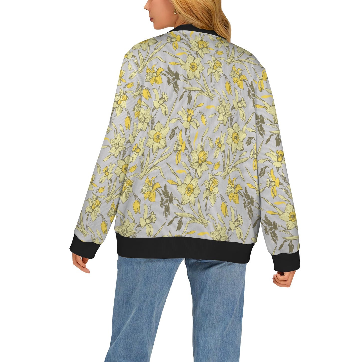 Daffodils Pattern Print Design DF05 Women's Cardigan