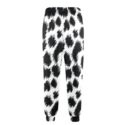 Cheetah Black Print Pattern Men's Casual Track Pants