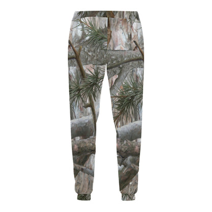 Camo Realistic Tree Forest Pattern Men's Sweatpants