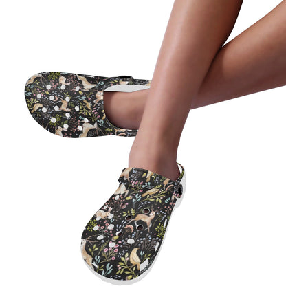 Deer Floral Jungle Unisex Clogs Shoes
