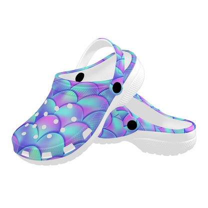 Mermaid Tail Design Print Pattern Unisex Clogs Shoes
