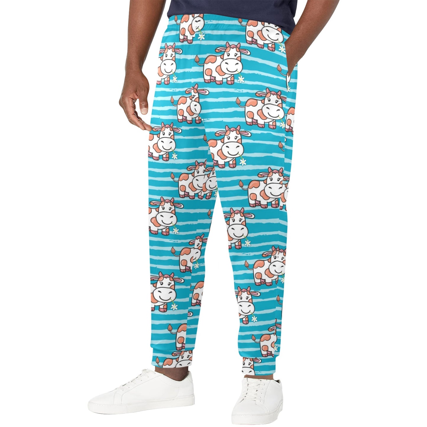 Cow Cute Print Pattern Men's Casual Track Pants
