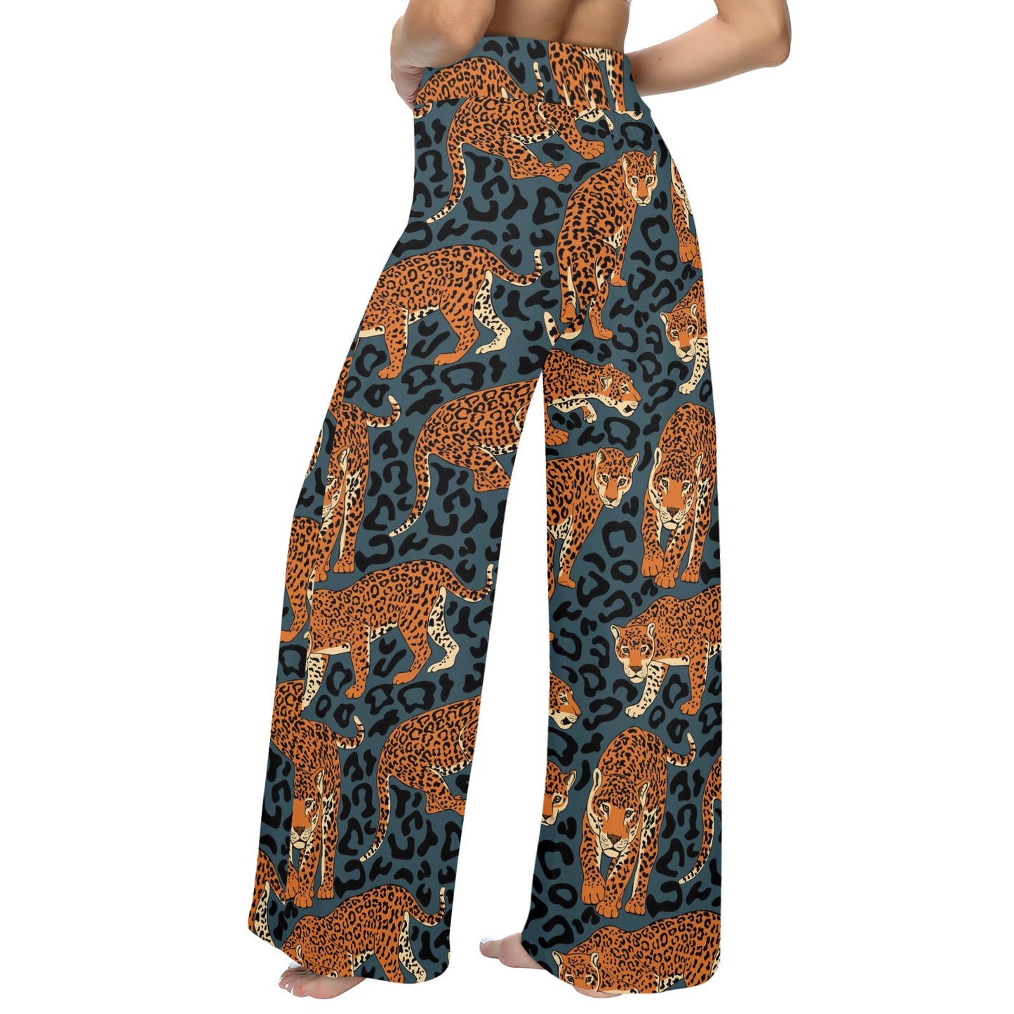 Jaguar Pattern Print Design 04 Women's Wide Leg Lounge Pants
