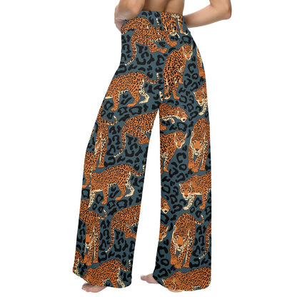 Jaguar Pattern Print Design 04 Women's Wide Leg Lounge Pants
