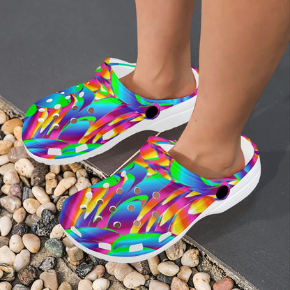 Psychedelic Trippy Pattern Unisex Clogs Shoes