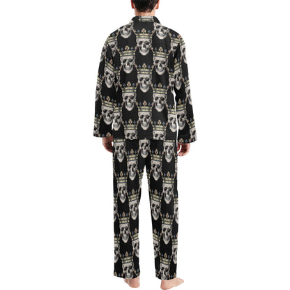 Skull King Print Design LKS3010 Men's Long Pajama Set