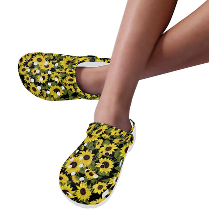 Sunflower Fresh Bright Color Print Unisex Clogs Shoes