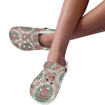 Bohemian Round Style Print Unisex Clogs Shoes