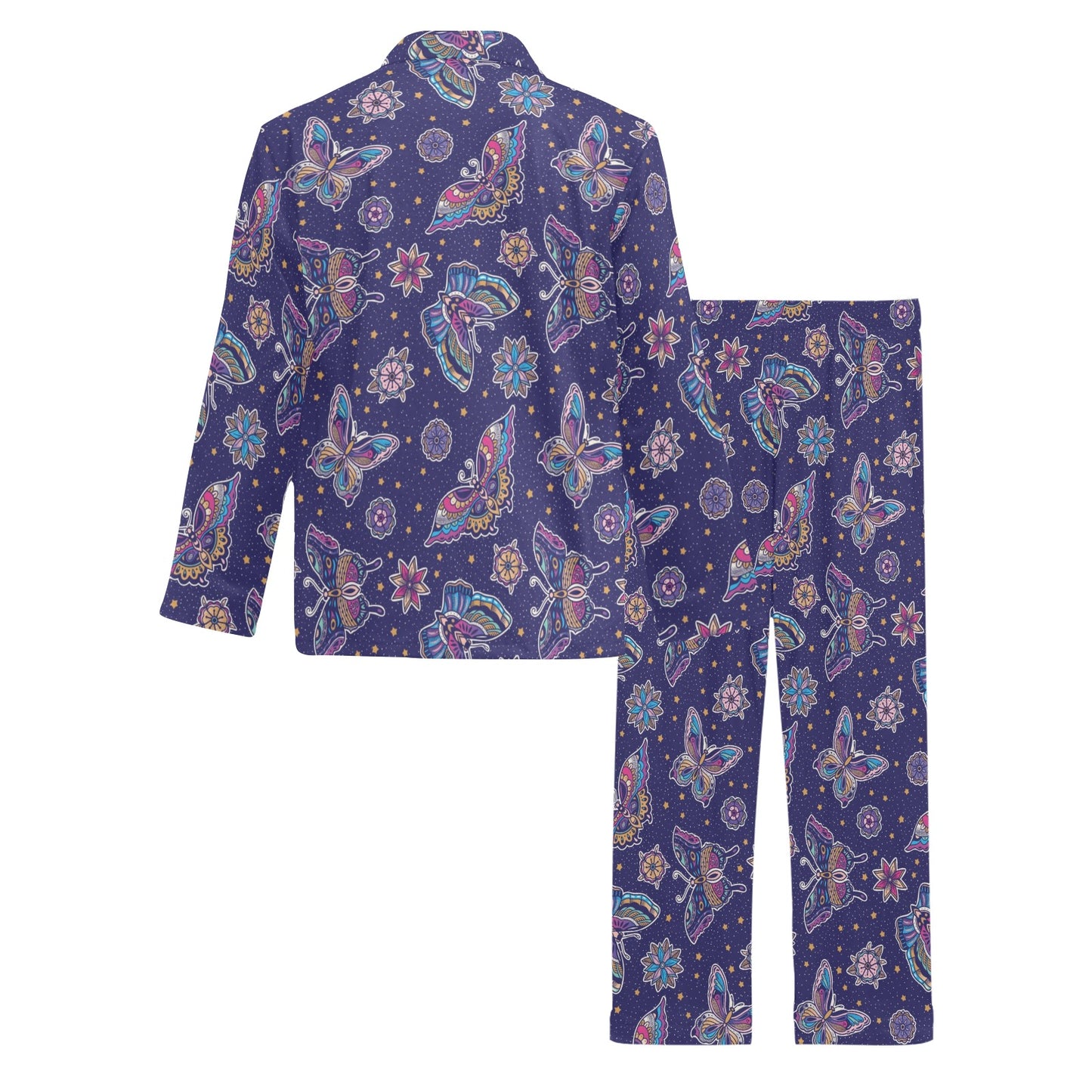 Butterfly Print Design LKS303 Men's Long Pajama Set