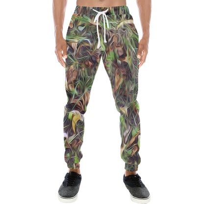 Camouflage Realistic Tree Print Men's Sweatpants