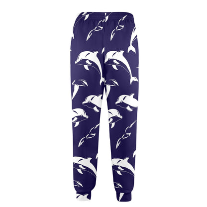 dolphin Design Print Pattern JJ0131 Men's Casual Track Pants
