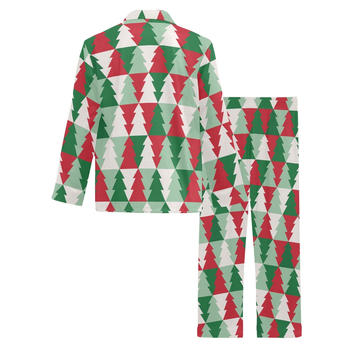 Christmas Tree Pattern Print Design 01 Men's Long Pajama Set
