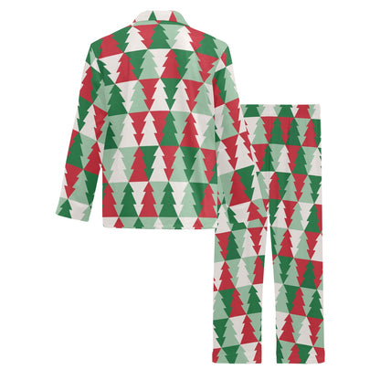 Christmas Tree Pattern Print Design 01 Men's Long Pajama Set